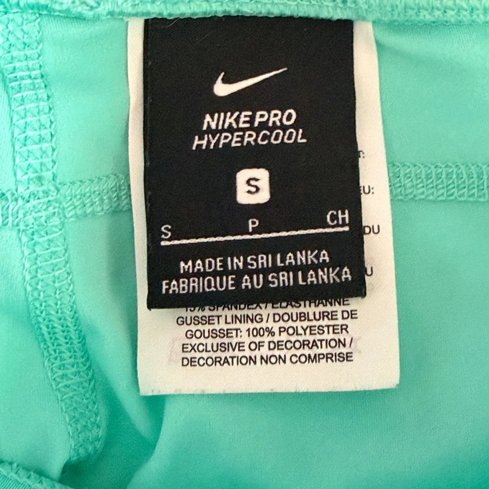 Nike Pro Hypercool Leggings Womens Size S Mint Navy Colorblock Mesh Activewear
